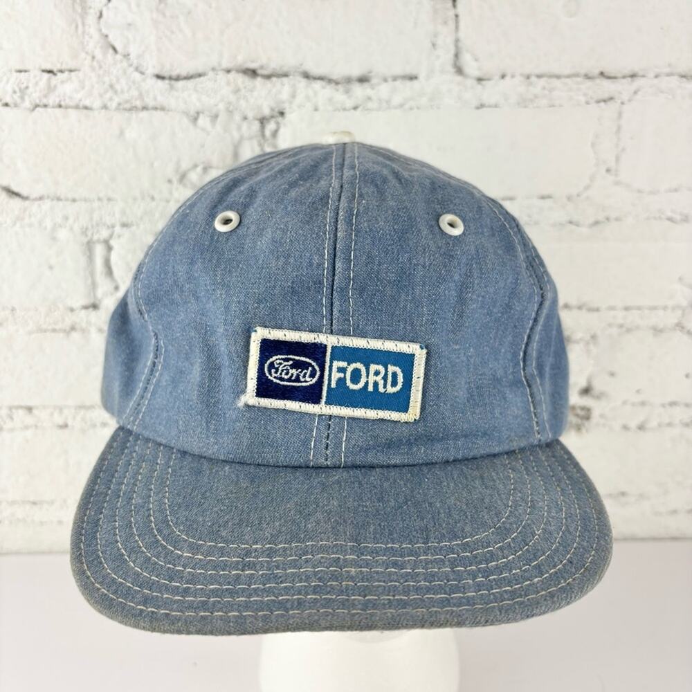 Vintage Ford Blue Denim Snapback Hat
